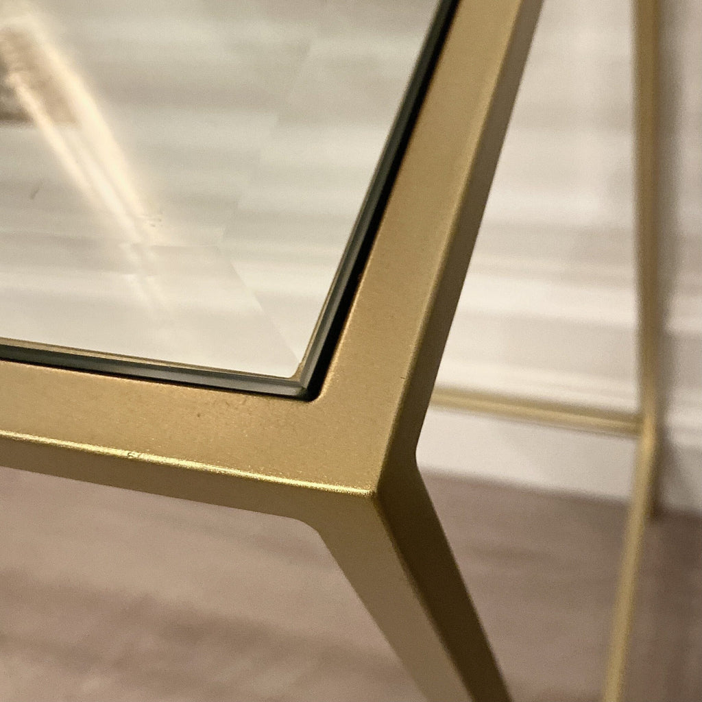 Champagner-Konsolentisch mit Glasplatte