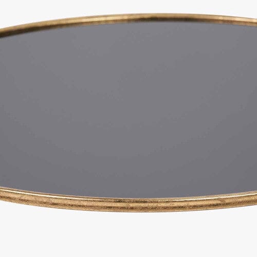 Antiker Couchtisch aus Gold und schwarzem Glas