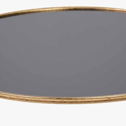 Antiker Couchtisch aus Gold und schwarzem Glas