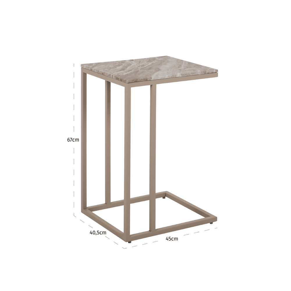 Taupe- und Marmor-Sofatisch
