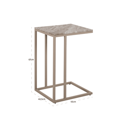 Taupe- und Marmor-Sofatisch