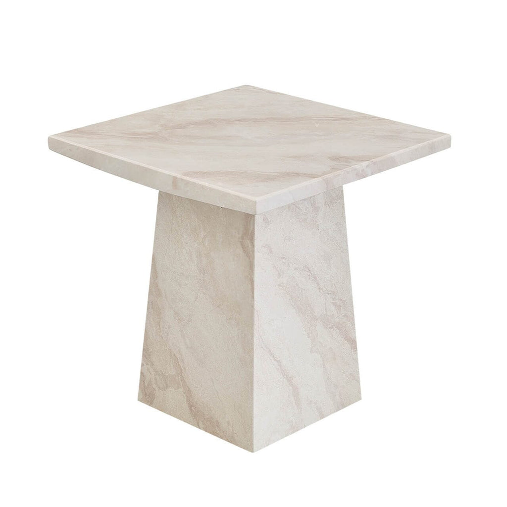Beistelltisch aus taupe- und cremefarbenem Marmor