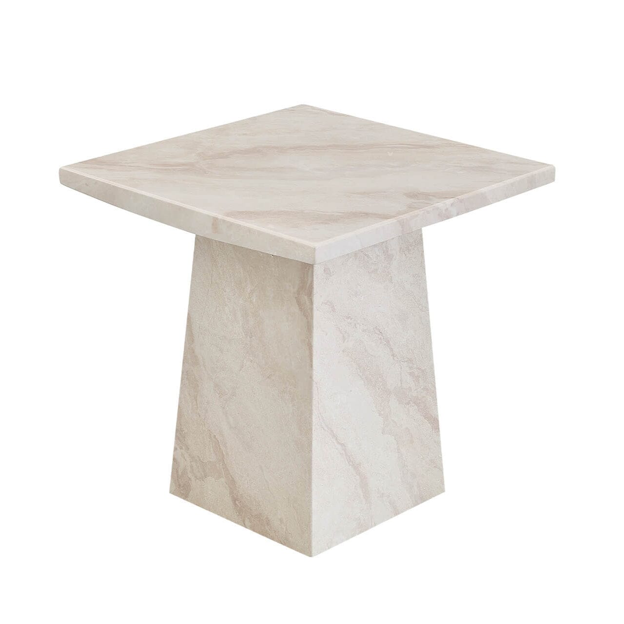 Beistelltisch aus taupe- und cremefarbenem Marmor