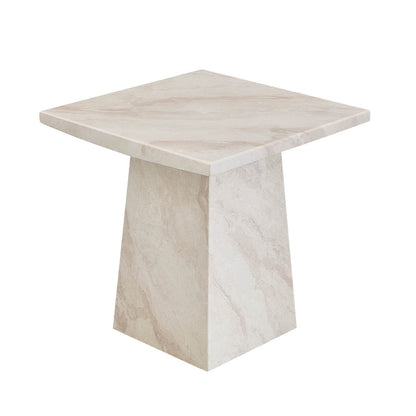 Beistelltisch aus taupe- und cremefarbenem Marmor