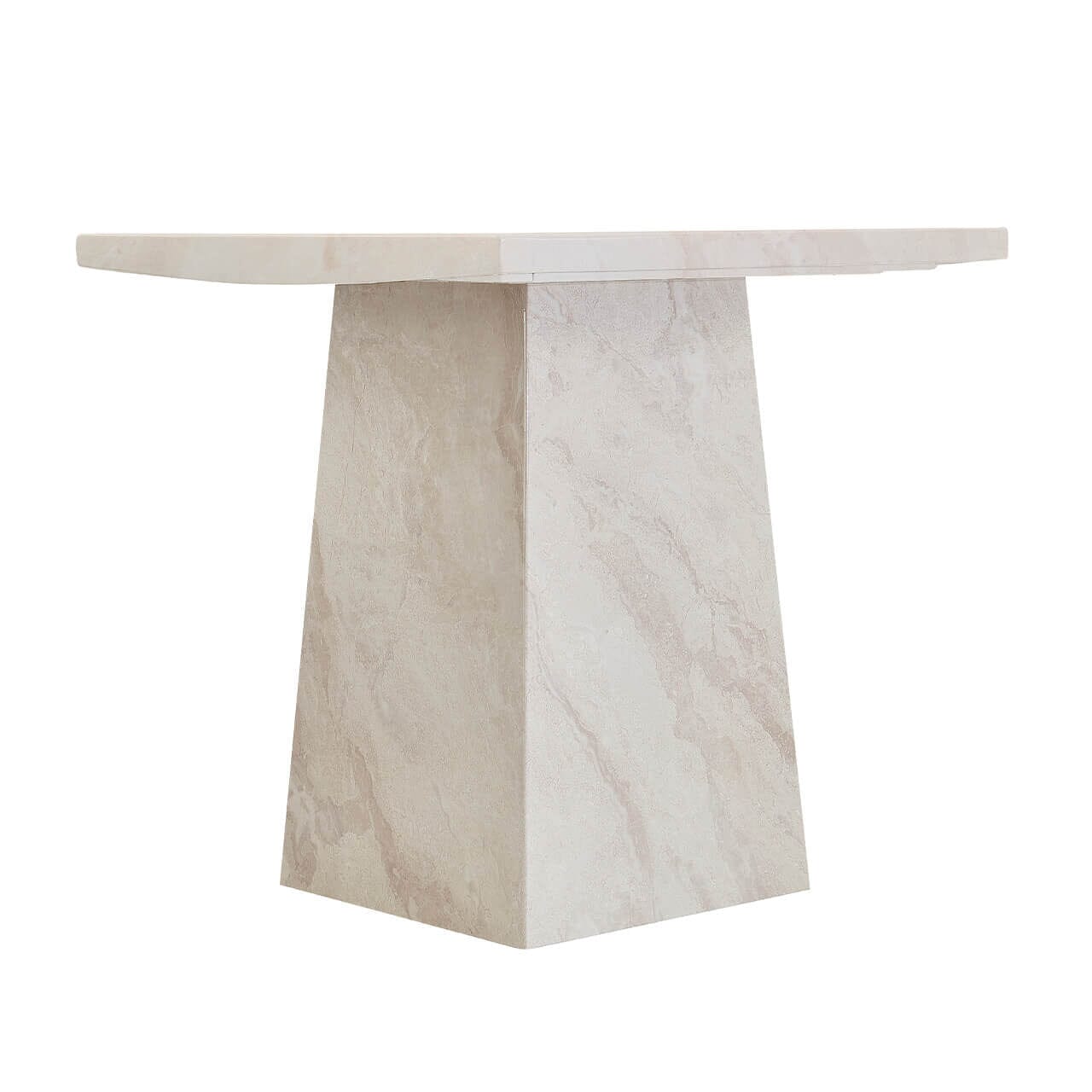 Beistelltisch aus taupe- und cremefarbenem Marmor
