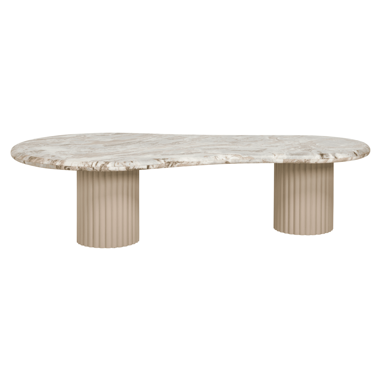 Couchtisch mit Steinform und Marmorplatte