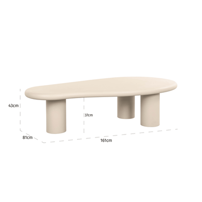 Beiger Pfützen-Couchtisch im abstrakten Design