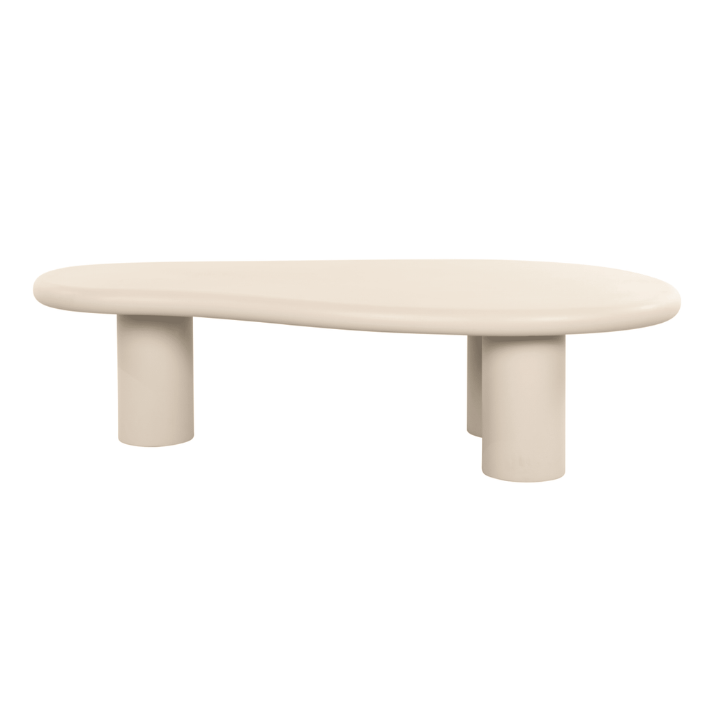 Beiger Pfützen-Couchtisch im abstrakten Design