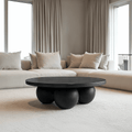 Mattschwarzer runder Couchtisch